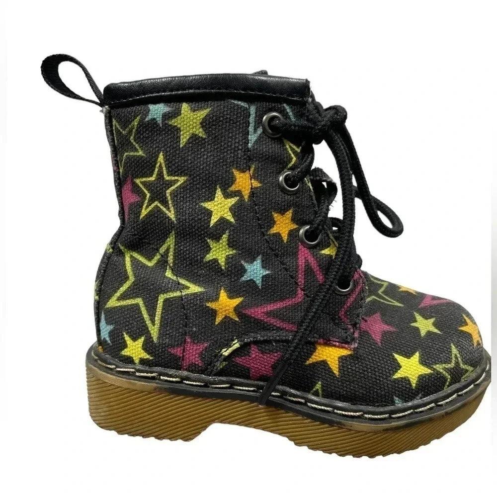 CoCo Jumbo Black Star Combat  Boots Size 5.5
